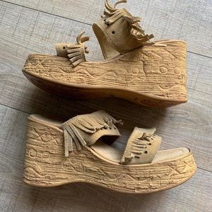 Mario Corti Engraved Platform Sandals